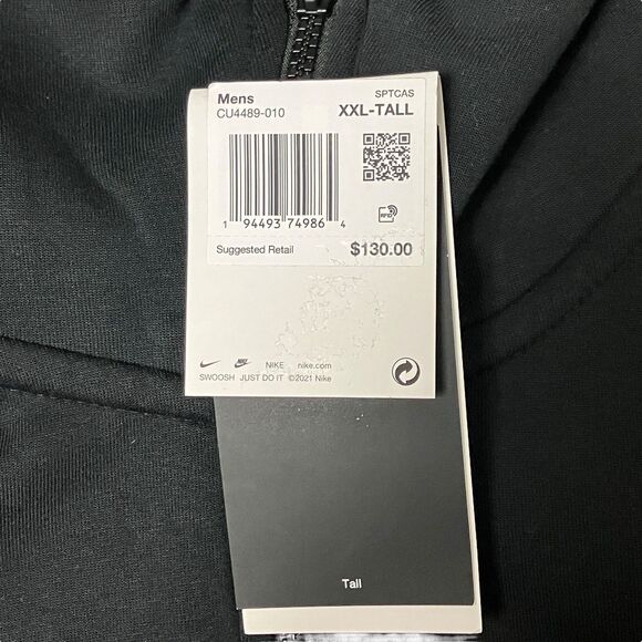 Nike Hoodie Mens XXL-TALL Black Full Zip Tech Fleece Sport Activewear CU4489-010 - Picture 5 of 13